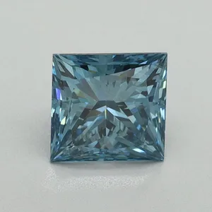 1.16ct PRINCESS Fancy Vivid Blue VS2 Coloured Lab diamond