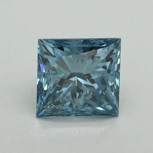 1.16ct PRINCESS Fancy Vivid Blue VS2 Coloured Lab diamond