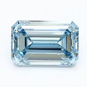 1.5ct EMERALD Fancy Vivid Blue VS1 Coloured Lab diamond