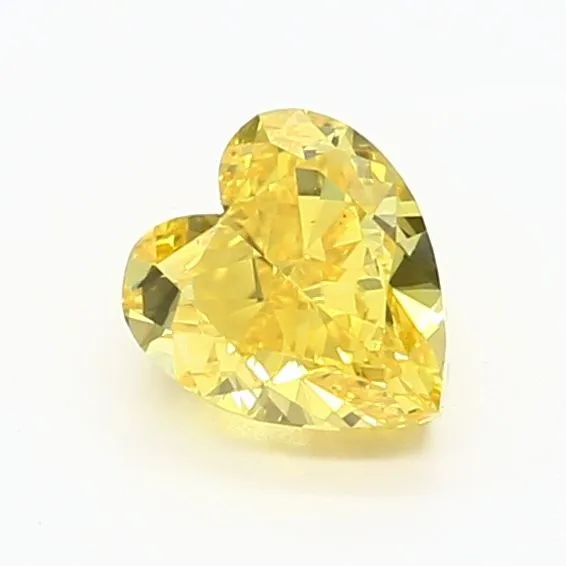 1ct HEART Fancy Vivid Yellow VVS2 Coloured Lab diamond