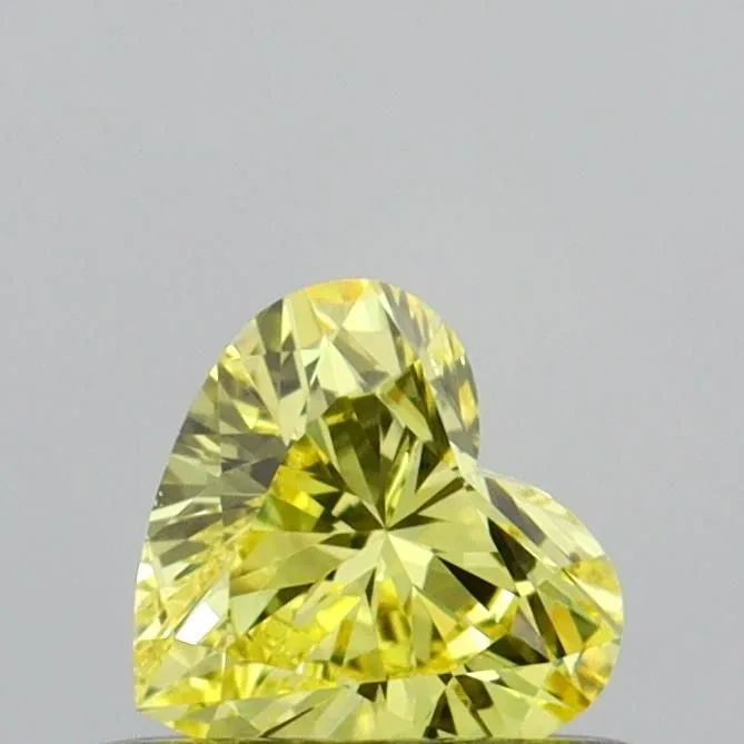 0.34ct HEART Fancy Vivid Yellow VS1 Coloured Lab diamond