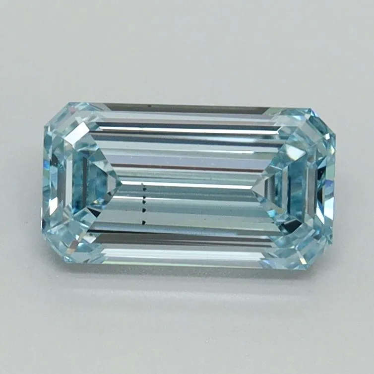 1.03ct EMERALD Fancy Vivid Blue VS2 Coloured Lab diamond