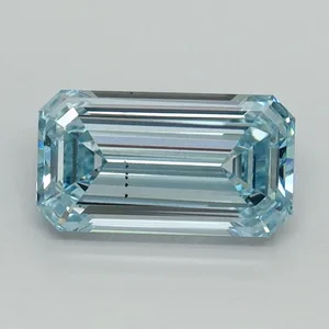 1.03ct EMERALD Fancy Vivid Blue VS2 Coloured Lab diamond