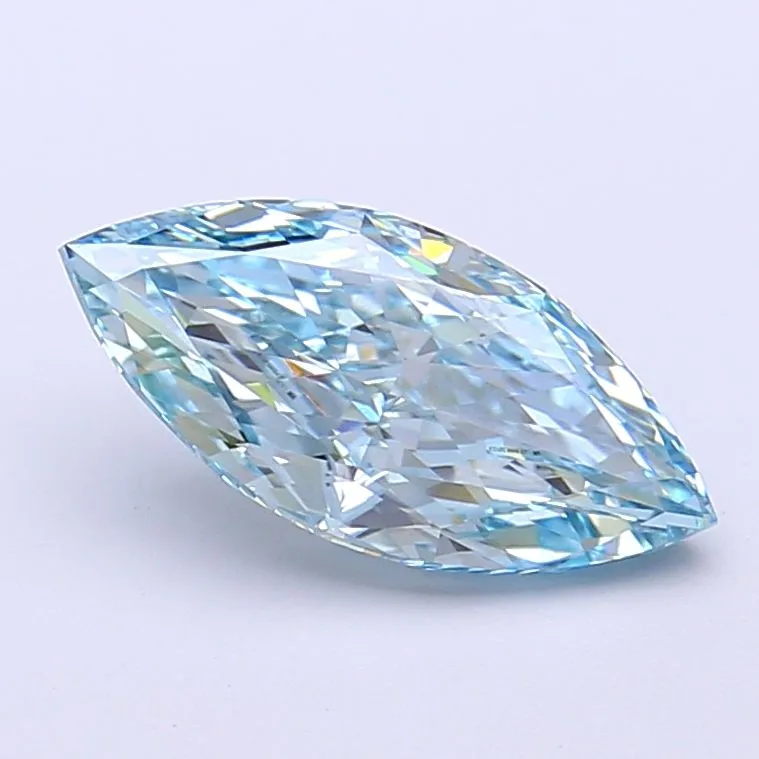 1.77ct MARQUISE Fancy Vivid Blue VVS2 Coloured Lab diamond