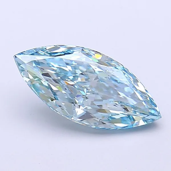 1.77ct MARQUISE Fancy Vivid Blue VVS2 Coloured Lab diamond