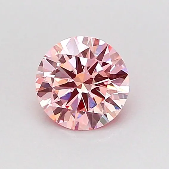 0.49ct ROUND Fancy Intense Pink SI1 Coloured Lab diamond