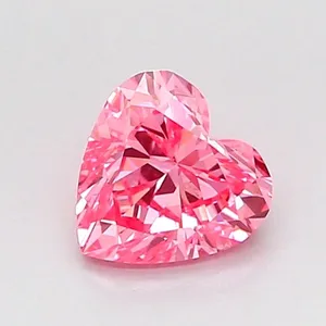 0.7ct HEART Fancy Vivid Pink VS1 Coloured Lab diamond