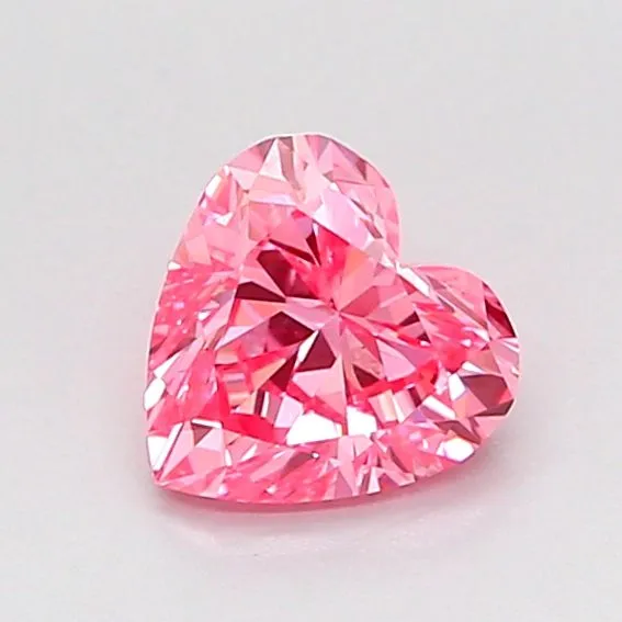 0.7ct HEART Fancy Vivid Pink VS1 Coloured Lab diamond