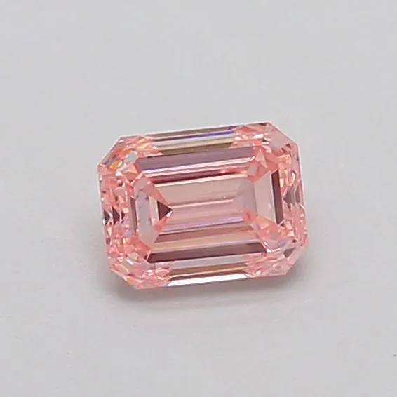 0.41ct EMERALD Fancy Intense Pink SI1 Coloured Lab diamond
