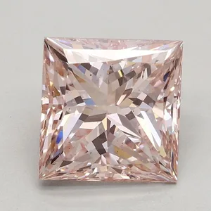 1.53ct PRINCESS Fancy Pink VS2 Coloured Lab diamond
