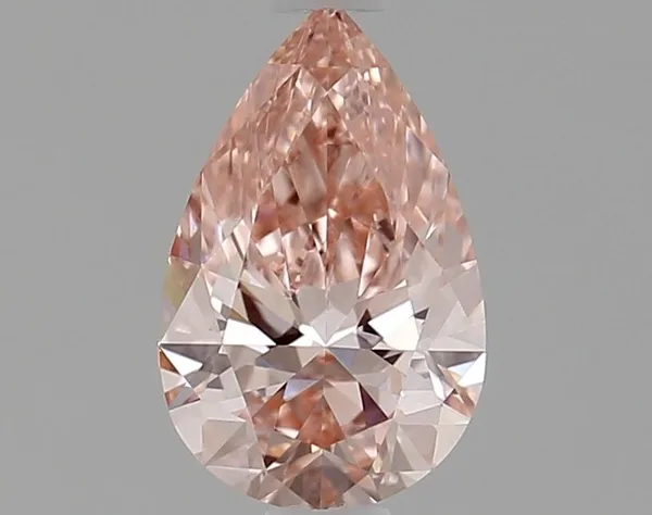 0.72ct PEAR Fancy Vivid Pink VVS1 Coloured Lab diamond