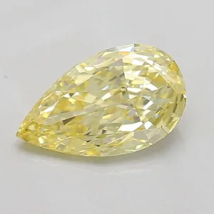 0.93ct PEAR Fancy Intense Yellow VS1 Coloured Lab diamond