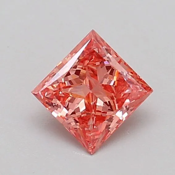 0.55ct PRINCESS Fancy Vivid Pink VS2 Coloured Lab diamond