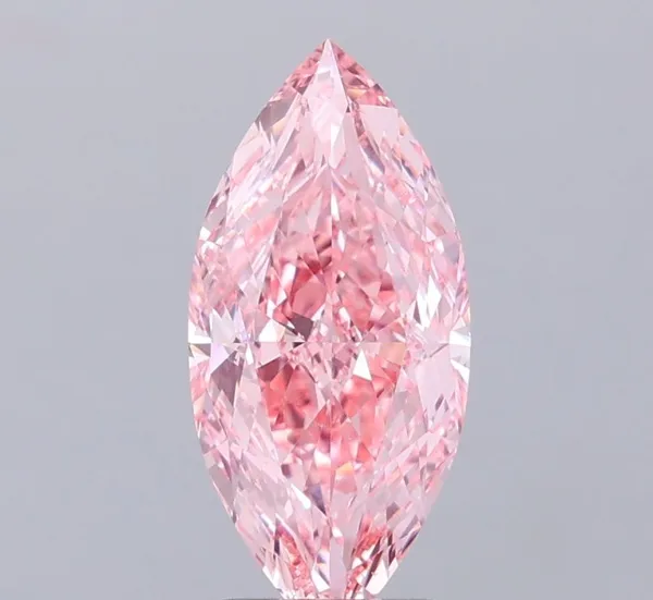 2.23ct MARQUISE Fancy Vivid Pink VVS2 Coloured Lab diamond