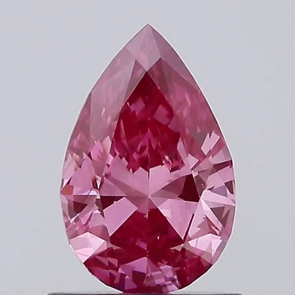 0.75ct PEAR Fancy Vivid Pink SI1 Coloured Lab diamond