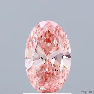 1.08ct OVAL Fancy Vivid Pink VS2 Coloured Lab diamond
