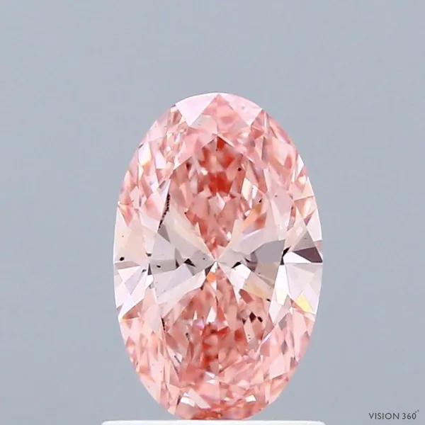 1.08ct OVAL Fancy Vivid Pink VS2 Coloured Lab diamond