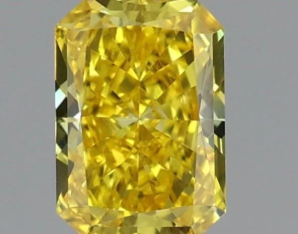 0.55ct RADIANT Fancy Vivid Yellow VVS2 Coloured Lab diamond