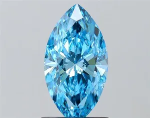 1.5ct MARQUISE Fancy Vivid Blue VS2 Coloured Lab diamond