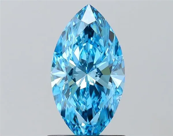 1.5ct MARQUISE Fancy Vivid Blue VS2 Coloured Lab diamond