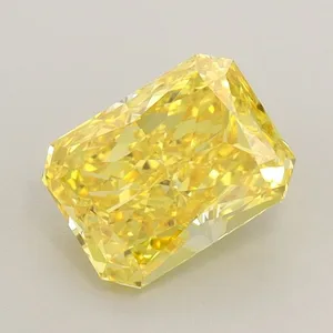 1.25ct RADIANT Fancy Vivid Yellow VVS2 Coloured Lab diamond