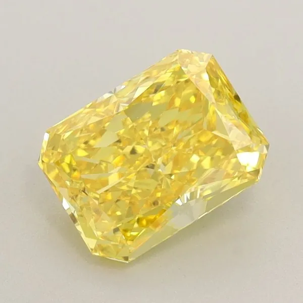 1.25ct RADIANT Fancy Vivid Yellow VVS2 Coloured Lab diamond