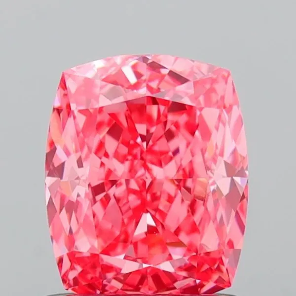 1.05ct CUSHION Fancy Vivid Pink VS1 Coloured Lab diamond