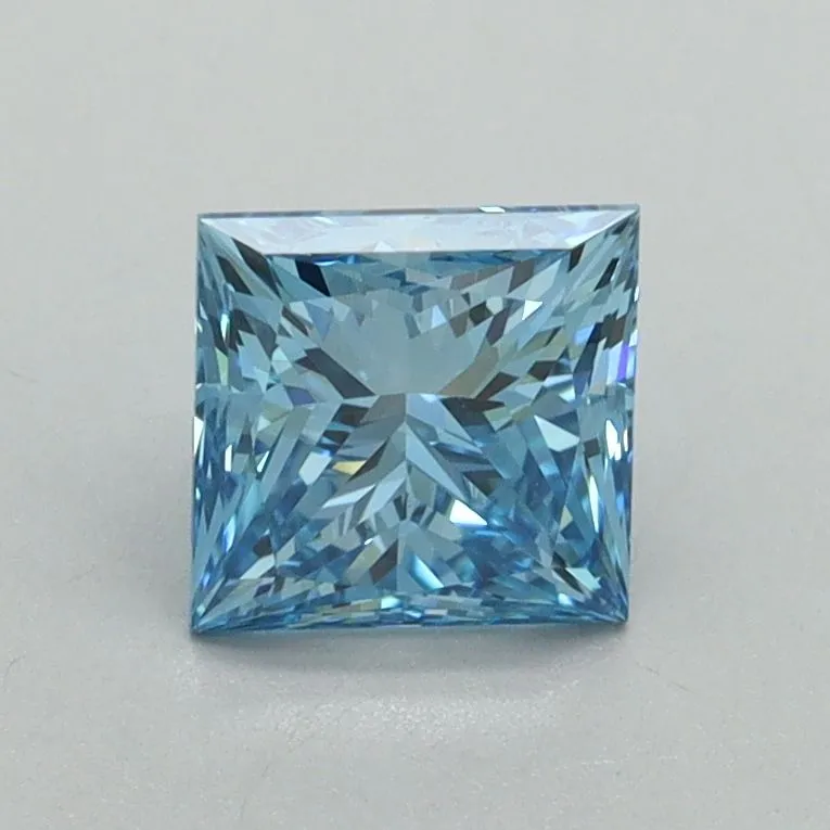 1.04ct PRINCESS Fancy Vivid Blue VS1 Coloured Lab diamond