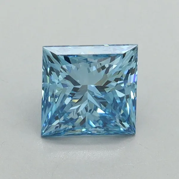 1.04ct PRINCESS Fancy Vivid Blue VS1 Coloured Lab diamond