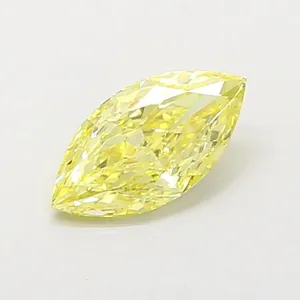 0.96ct MARQUISE Fancy Intense Yellow VVS2 Coloured Lab diamond