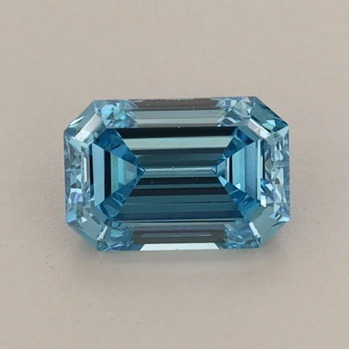 0.70ct EMERALD Fancy Vivid Blue VS1 Coloured Lab diamond