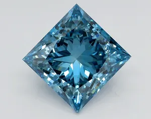 3.03ct PRINCESS Fancy Vivid Blue SI1 Coloured Lab diamond