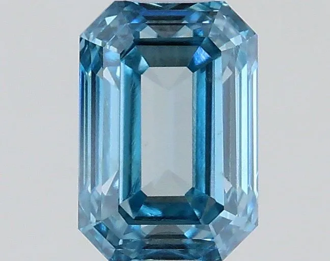 0.56ct EMERALD Fancy Vivid Blue VS1 Coloured Lab diamond