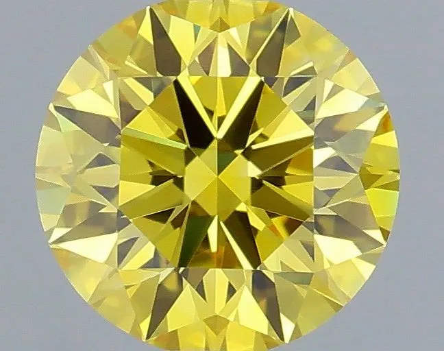0.64ct ROUND Fancy Vivid Yellow VVS1 Coloured Lab diamond