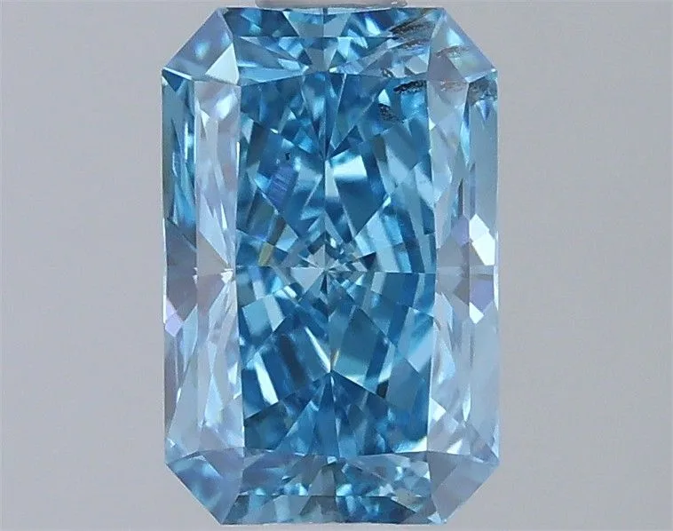 0.97ct RADIANT Fancy Vivid Blue SI1 Coloured Lab diamond