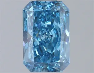 0.97ct RADIANT Fancy Vivid Blue SI1 Coloured Lab diamond