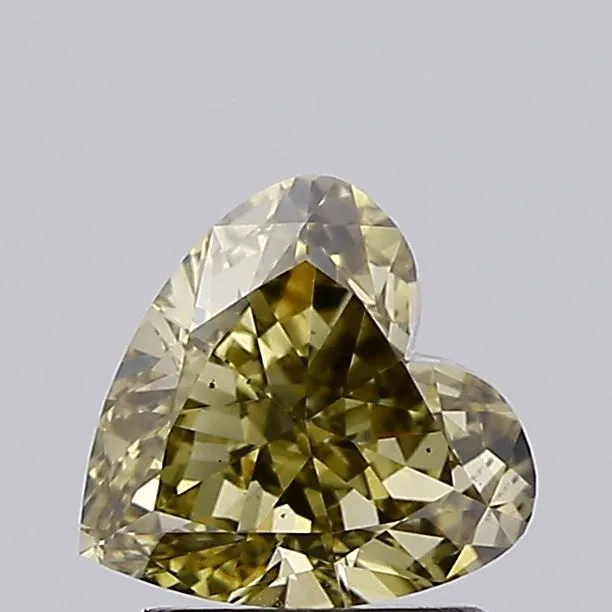 1.59ct HEART Fancy Light Gray Yellow VS2 Coloured Lab diamond