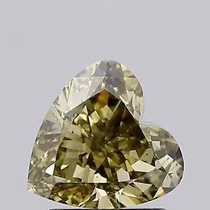 1.59ct HEART Fancy Light Gray Yellow VS2 Coloured Lab diamond
