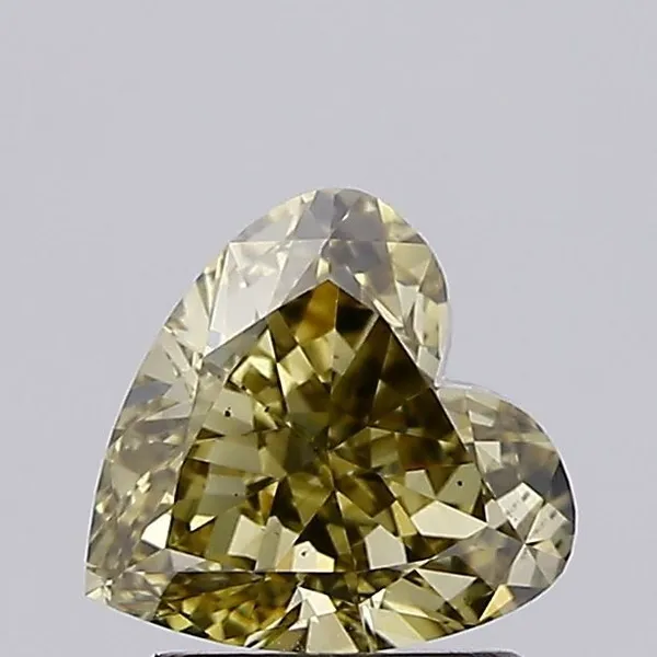 1.59ct HEART Fancy Light Gray Yellow VS2 Coloured Lab diamond