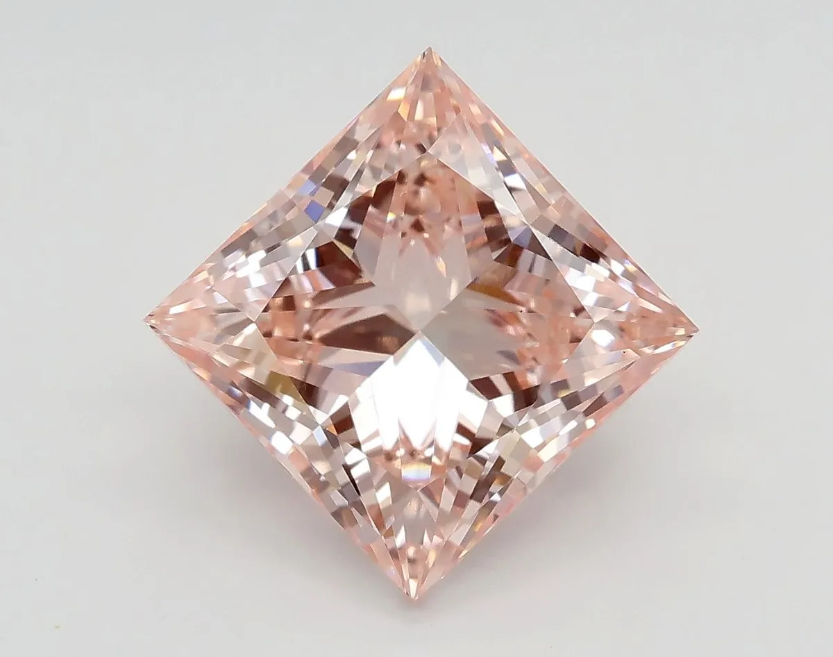 3.71ct PRINCESS Fancy Intense Pink VS2 Coloured Lab diamond