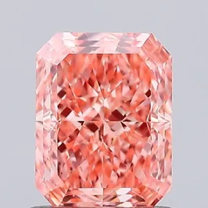1.06ct RADIANT Fancy Vivid Orangey Pink VVS2 Coloured Lab diamond