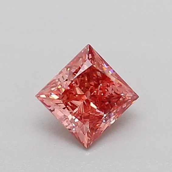0.40ct PRINCESS Fancy Vivid Pink VS2 Coloured Lab diamond