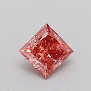 0.4ct PRINCESS Fancy Vivid Pink VS2 Coloured Lab diamond