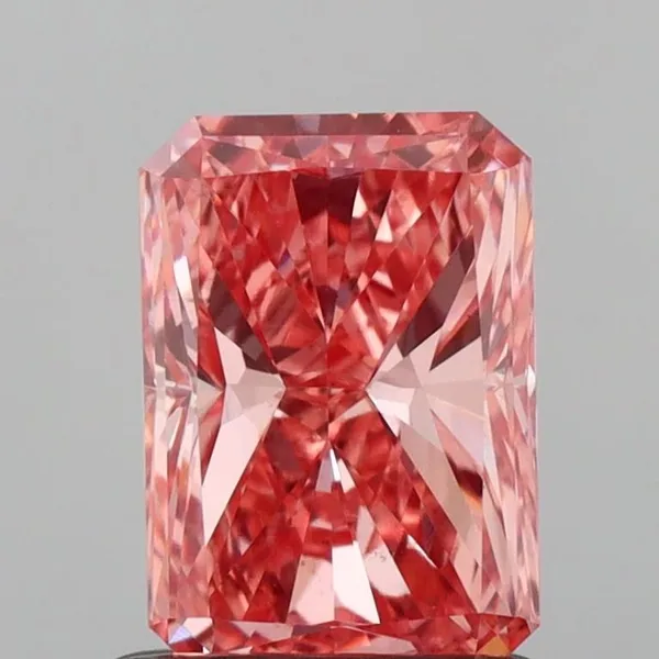 1.09ct RADIANT Fancy Vivid Pink VS1 Coloured Lab diamond