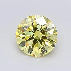 0.94ct ROUND Fancy Vivid Yellow VS1 Coloured Lab diamond