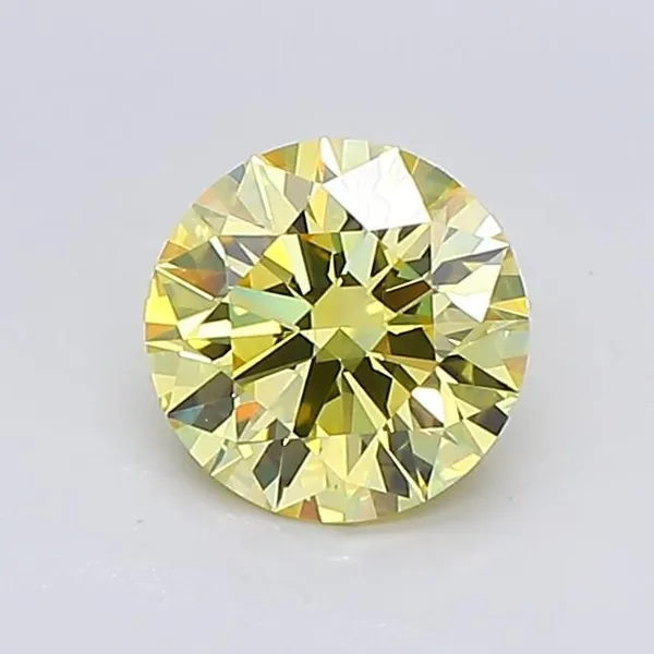 0.94ct ROUND Fancy Vivid Yellow VS1 Coloured Lab diamond