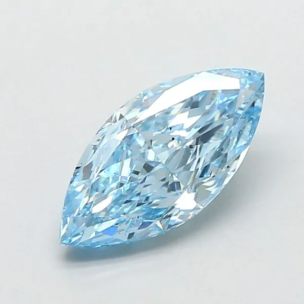 1.38ct MARQUISE Fancy Vivid Blue VS2 Coloured Lab diamond