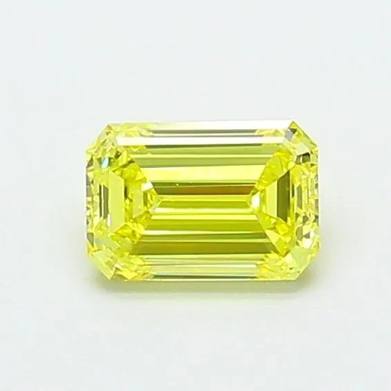 0.73ct EMERALD Fancy Vivid Yellow VVS2 Coloured Lab diamond