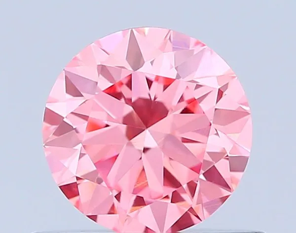 0.52ct ROUND Fancy Vivid Pink VVS1 Coloured Lab diamond