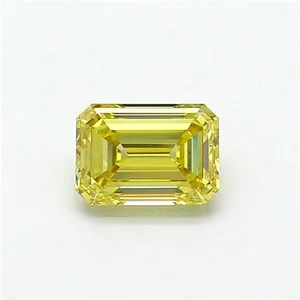 0.96ct EMERALD Fancy Intense Yellow VS1 Coloured Lab diamond